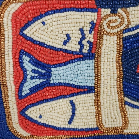 NWT INK + ALLOY LEILA SARDINE SEED BEAD CLUTCH  CROSSBODY BAG PURSE - Picture 5 of 16